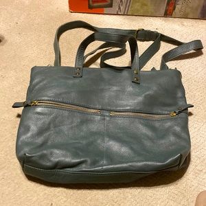 Green leather purse